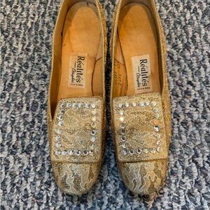 Realities from oomphies Gold Embellished Women's Shoes